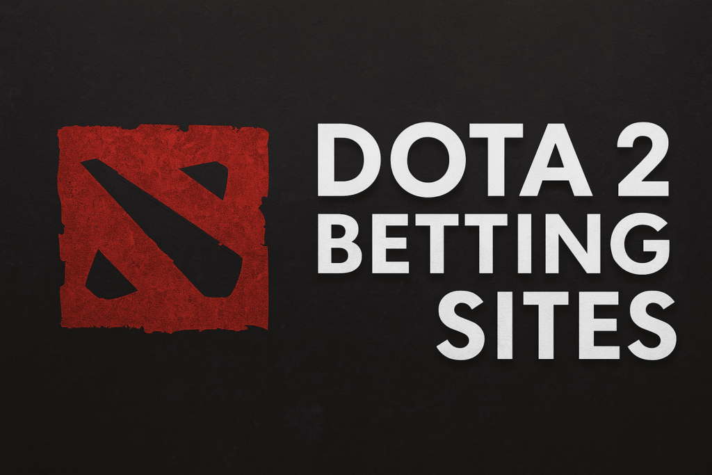 Dota 2 betting sites logo on dark background