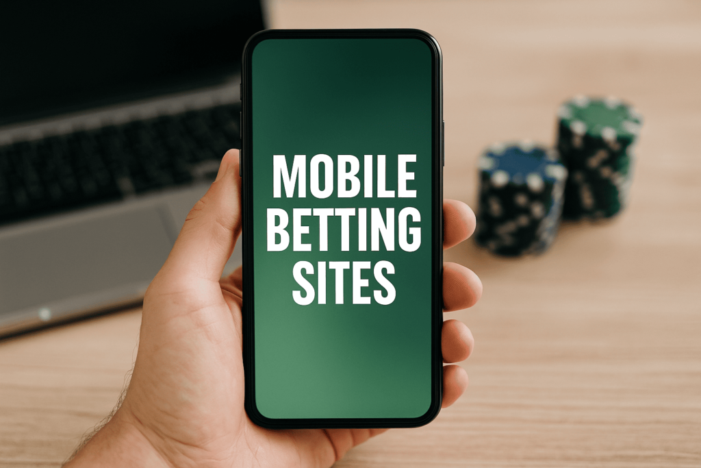 Person using a mobile betting site on smartphone