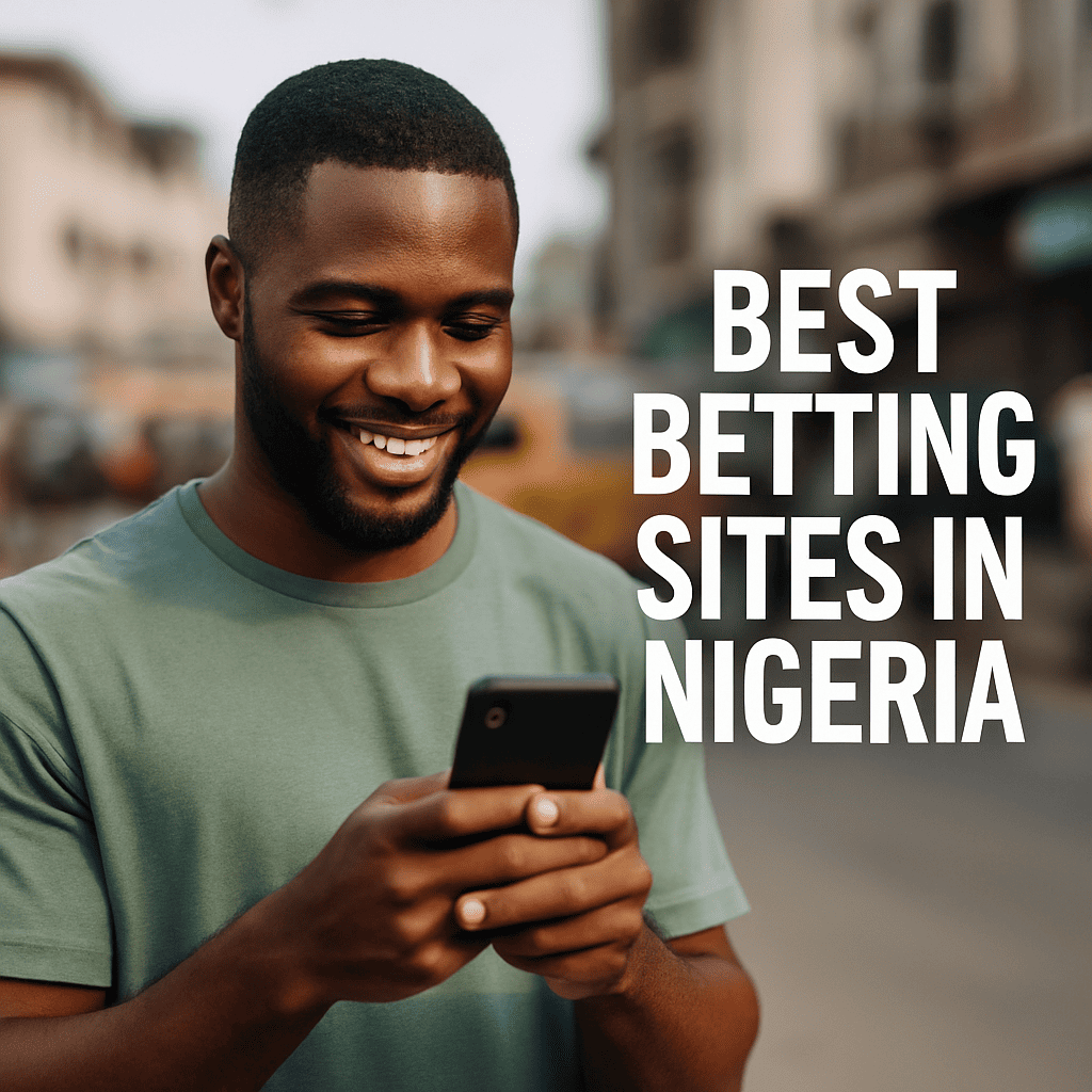 Nigerian man with visible text on vibrant background.